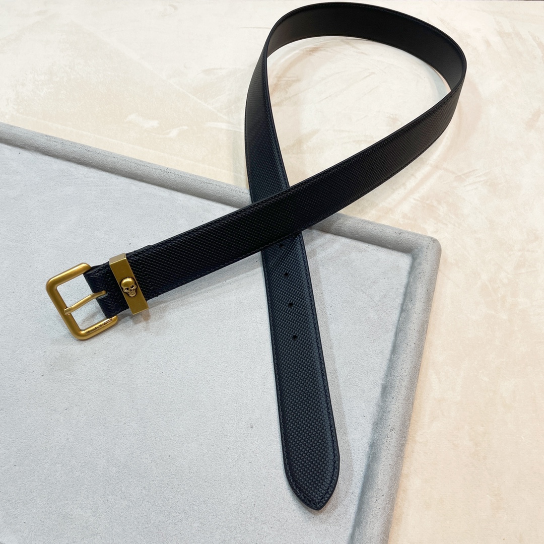 Stylish Unisex Alexander McQueen Belt: 3.5CM Width, Full-Time Purchase for Network - 图片 1