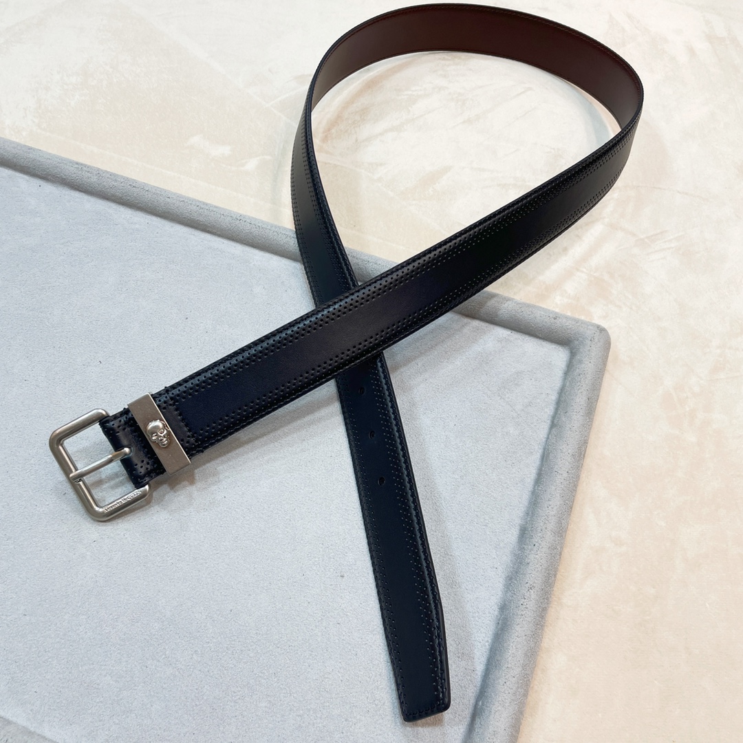 Stylish Unisex 3.5CM Alexander McQueen Belt Purchased for Network.