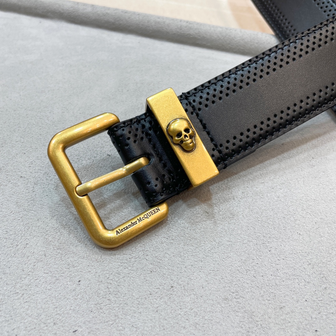 Stylish Unisex 3.5CM Alexander McQueen Belt Purchased for Network. - 图片 2