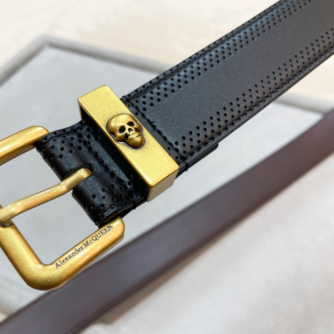 Stylish Unisex 3.5CM Alexander McQueen Belt Purchased for Network. - 图片 9