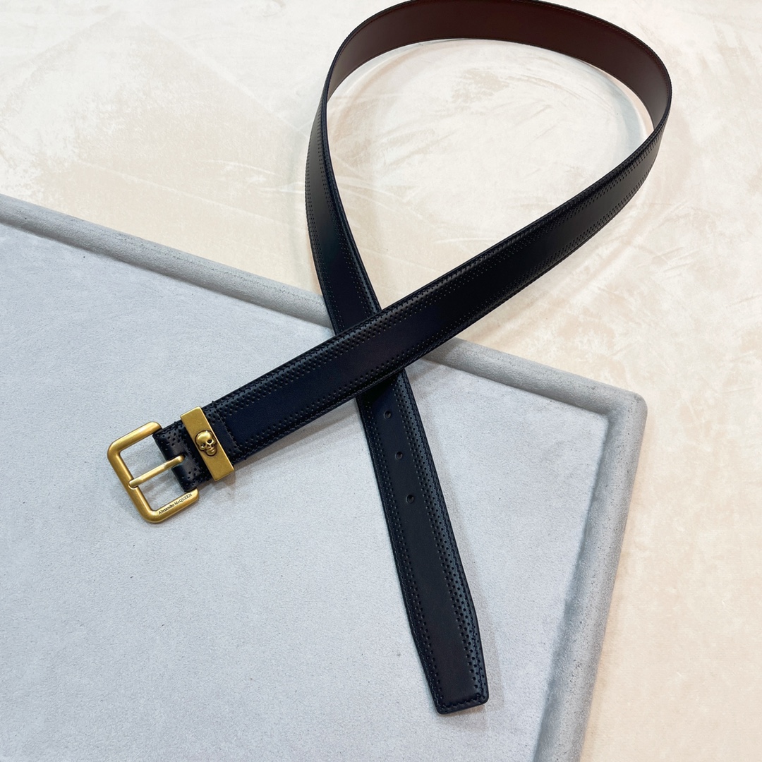 Stylish Unisex 3.5CM Alexander McQueen Belt Purchased for Network. - 图片 1