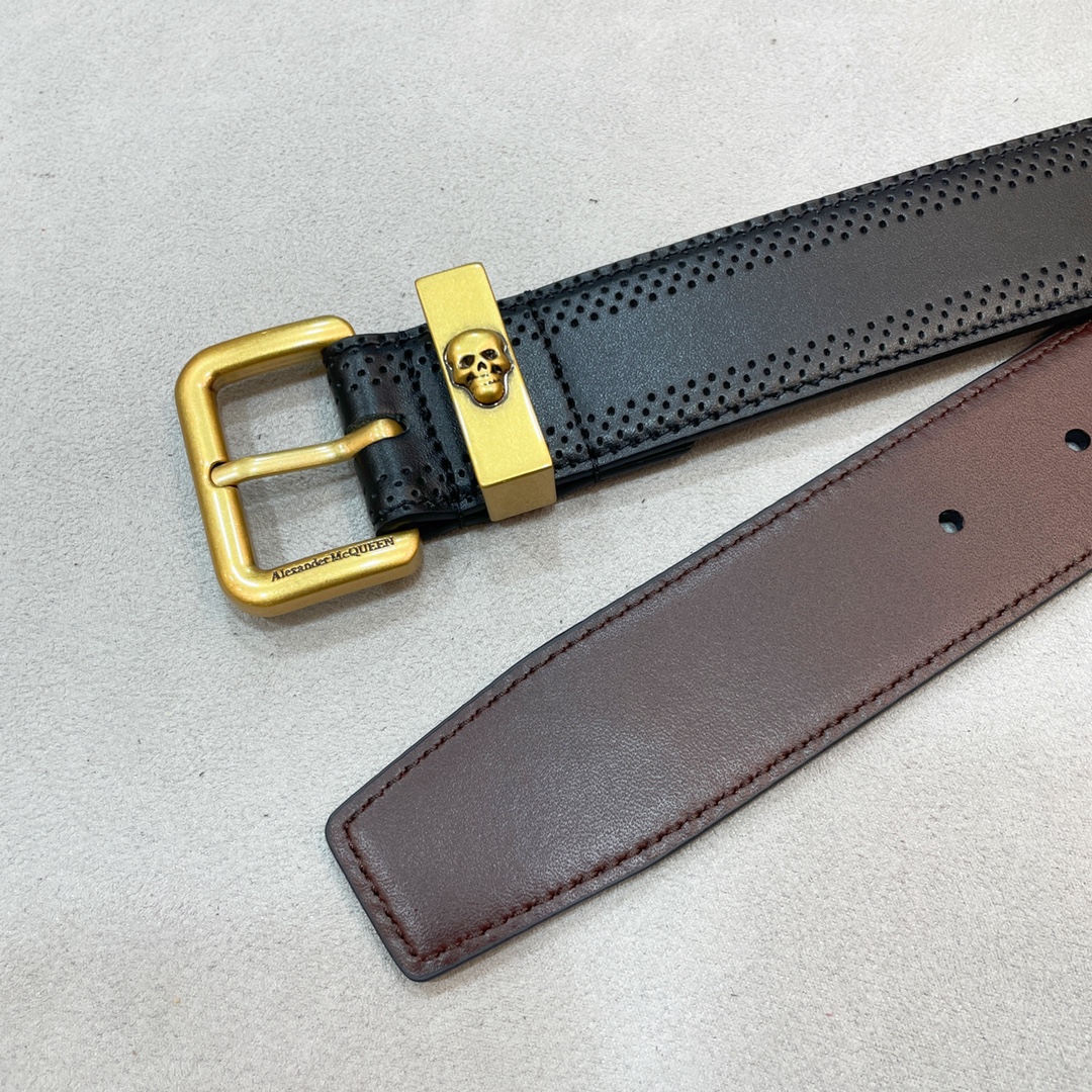 Stylish Unisex 3.5CM Alexander McQueen Belt Purchased for Network. - 图片 4
