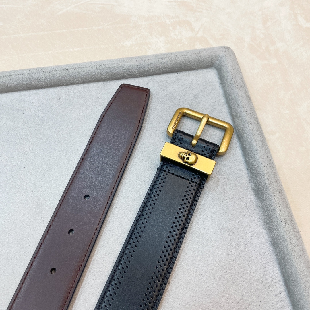 Stylish Unisex 3.5CM Alexander McQueen Belt Purchased for Network. - 图片 7