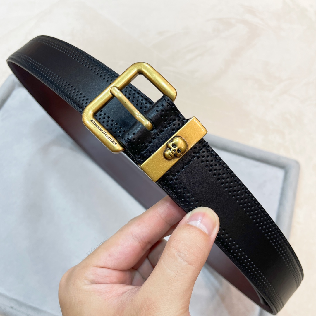 Stylish Unisex 3.5CM Alexander McQueen Belt Purchased for Network. - 图片 3