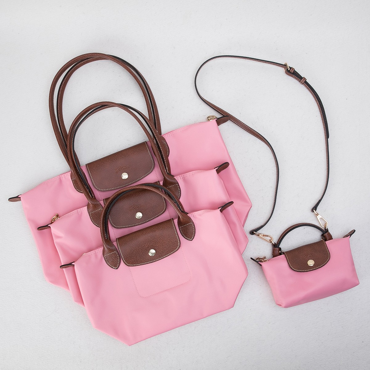 Longchamp 棉花糖粉：大、中、小