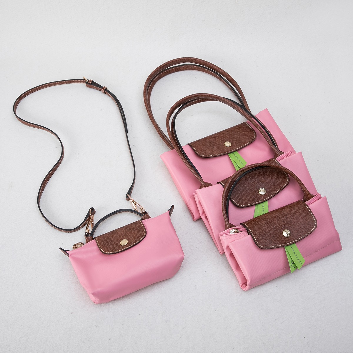 Longchamp 棉花糖粉：大、中、小