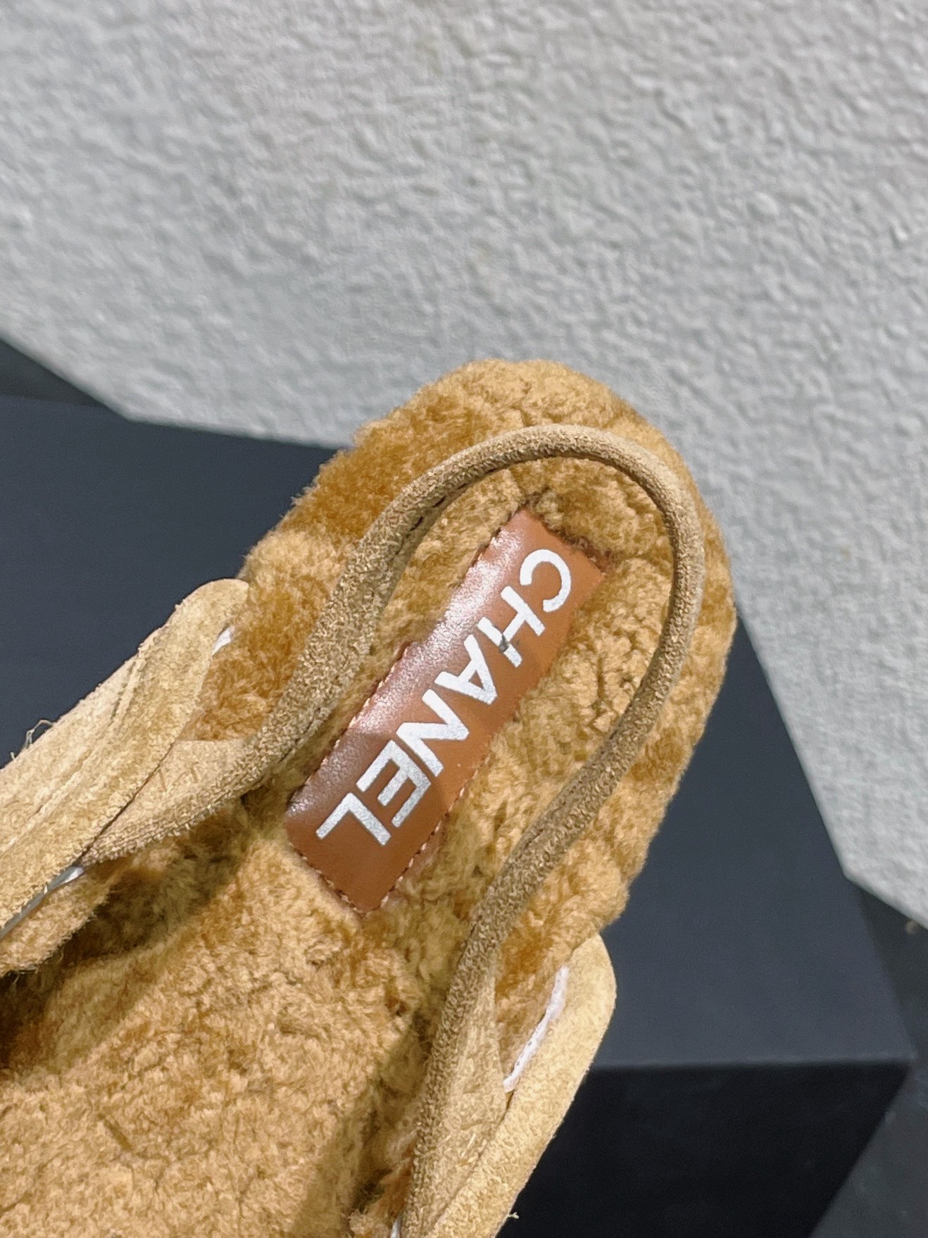 Chanel Women's Brown Suede Sheepskin Wool-Lined CC Logo Slip-On Loafers 9 a1756844017381 6547
