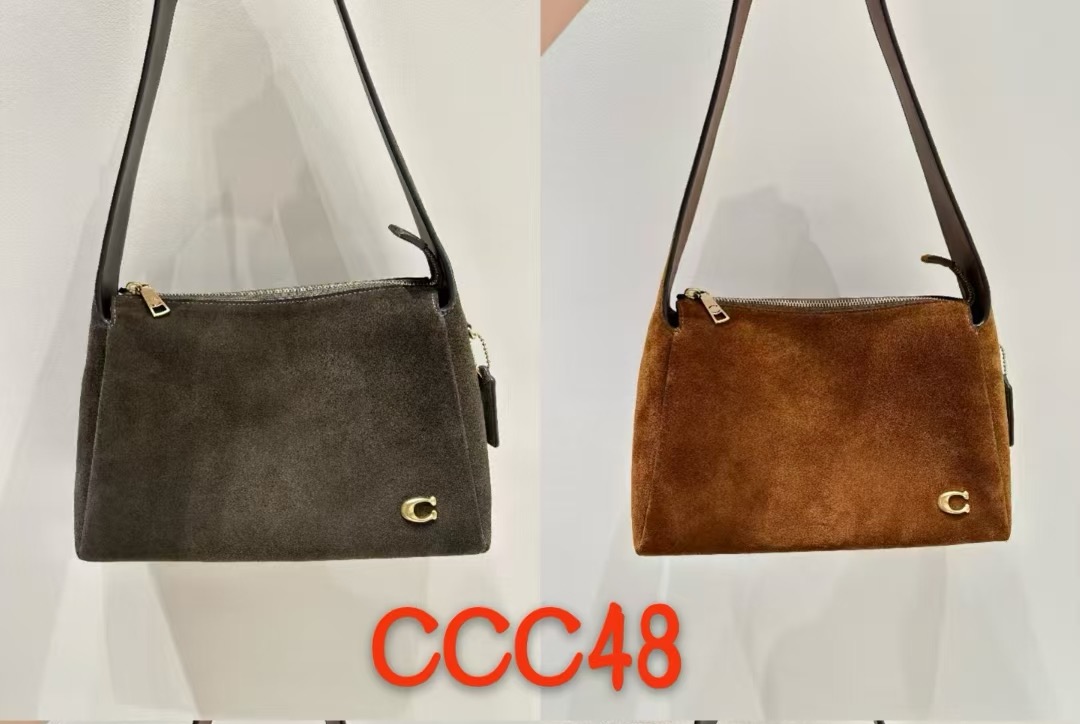 Coach New hobo underarm bag: CCC45 pebbled black gray burgundy CDD06 deerskin brown CCC48 deerskin green
