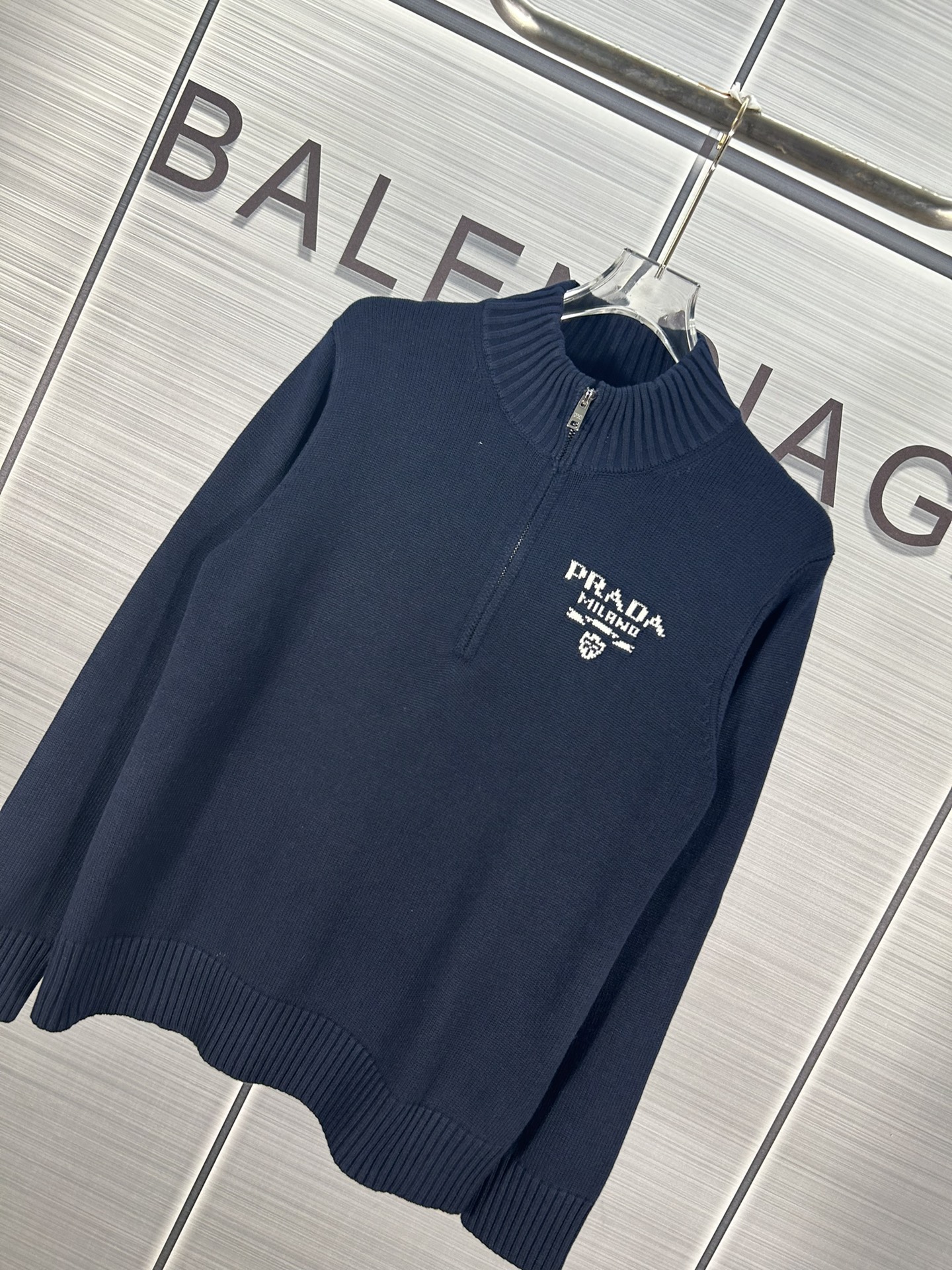 2024 CJCR Monochrome Knit Sweater Coat with Unique Collar Design - 图片 7