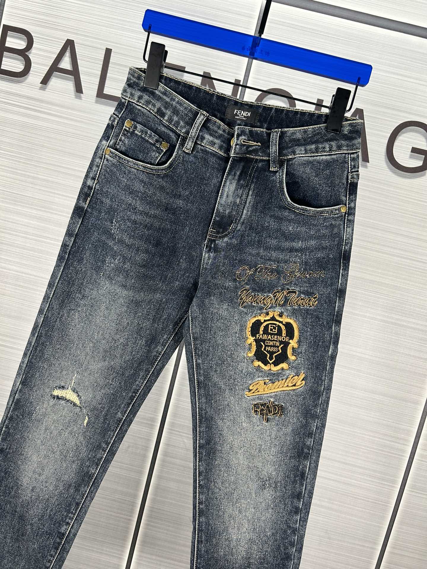 2024 Autumn Fendi High-Tech Micro-Flexible Jeans: Unique Design, Top-Grade Fabric - 图片 8