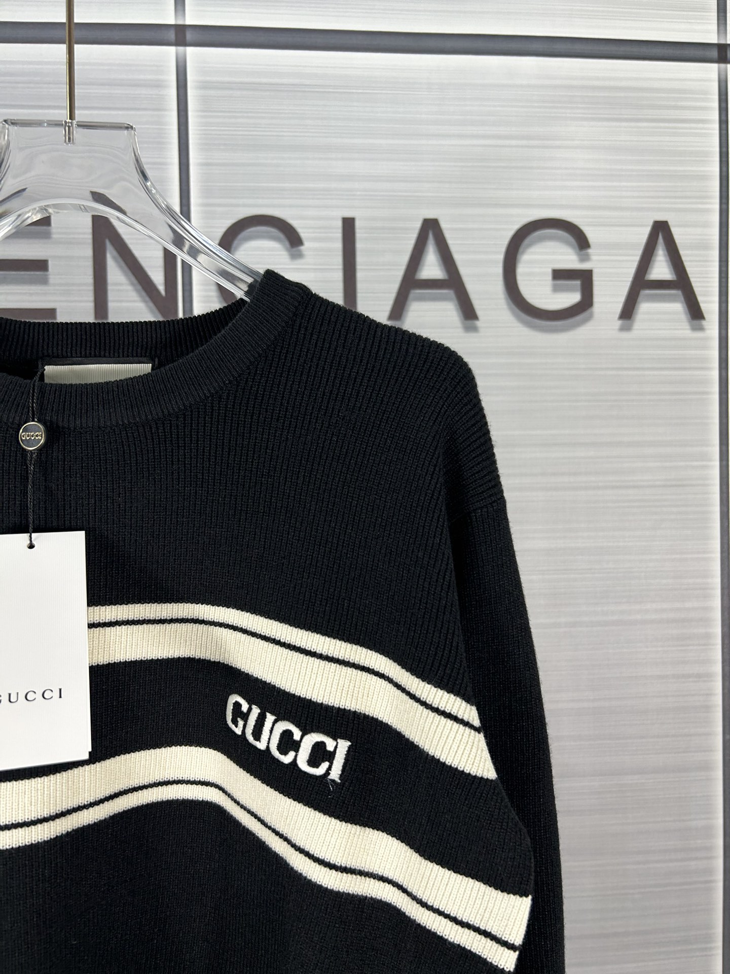 2024 Fall/Winter New GUCCI Logo Knit Collection: Black and Red Options, Sizes XS-L - 图片 5