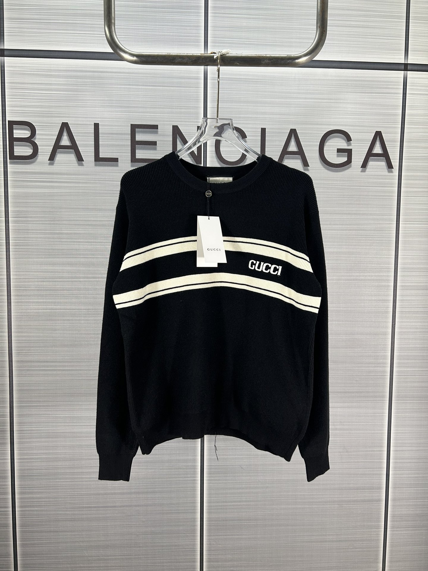 2024 Fall/Winter New GUCCI Logo Knit Collection: Black and Red Options, Sizes XS-L - 图片 7