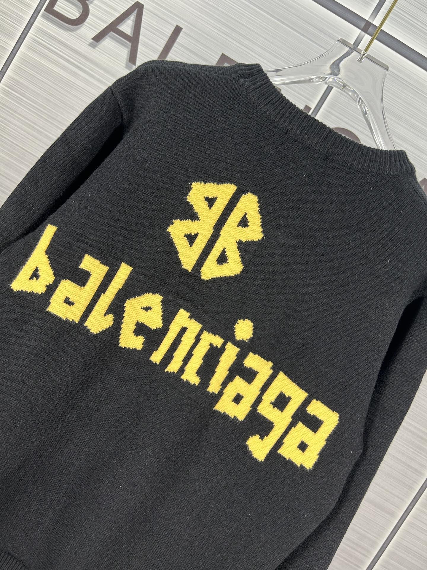 High-Quality Unisex BALENTICAGA Paris Sweaters: 24SS Logo Knit in Black, 2024. - 图片 9