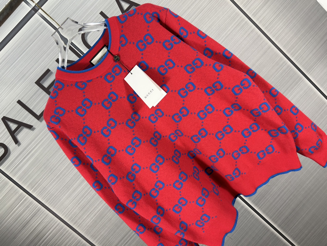 2024 GUCCI Logo Knitted Sweaters: Autumn/Winter Collection, Unisex, Various Colors & Sizes - 图片 4