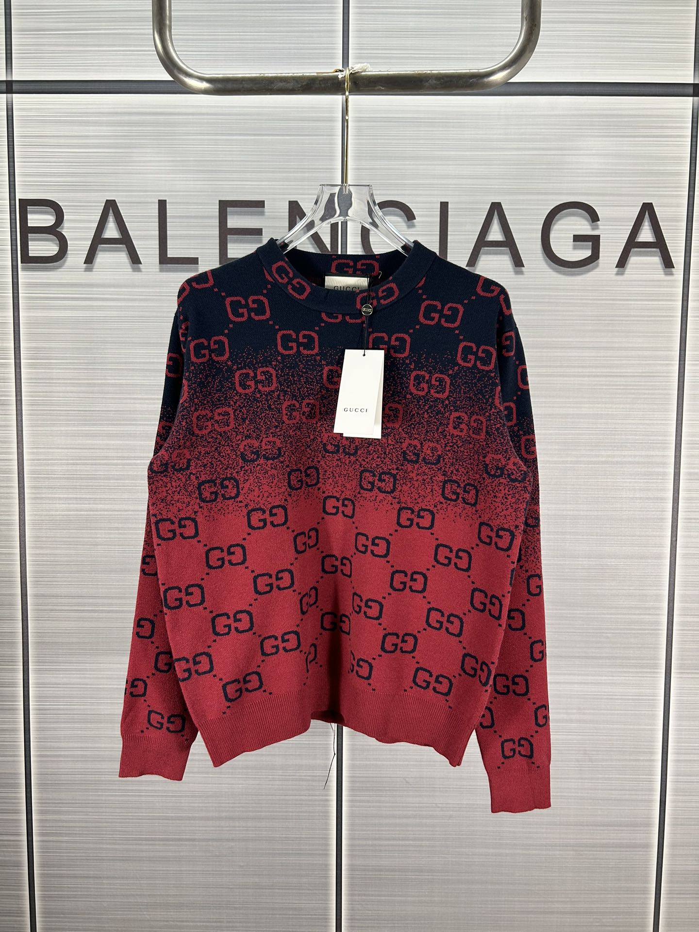 2024 Geo GUCCI Logo Knit Sweater: High-Quality, Unisex, Green/Red, Multiple Sizes Available - 图片 1
