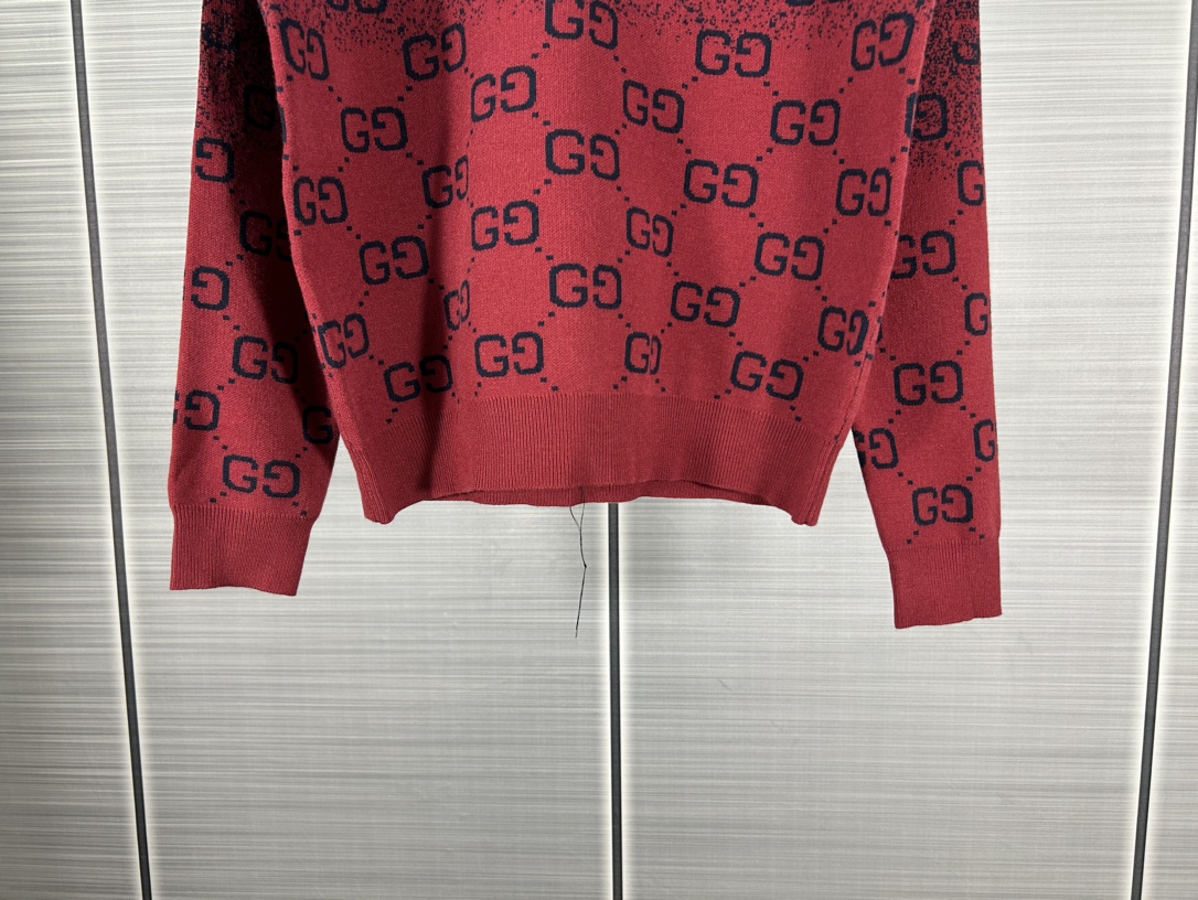 2024 Geo GUCCI Logo Knit Sweater: High-Quality, Unisex, Green/Red, Multiple Sizes Available - 图片 6