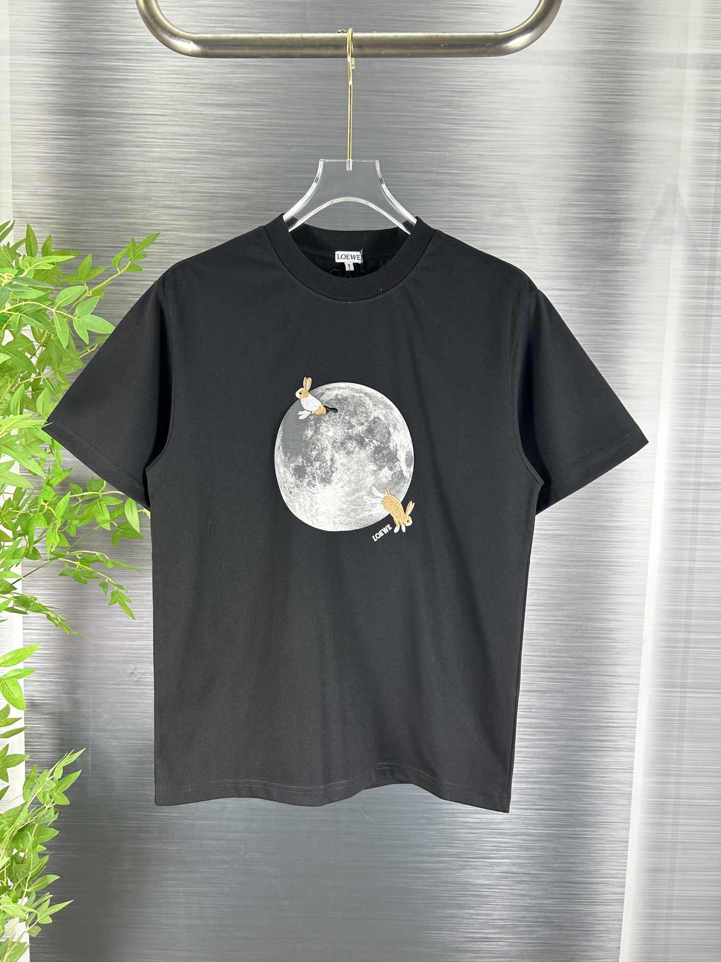 🅿️90 (Versión de especificaciones originales de alta gama) LOEWE罗意威 Nueva colección, camiseta de manga corta con luna,…