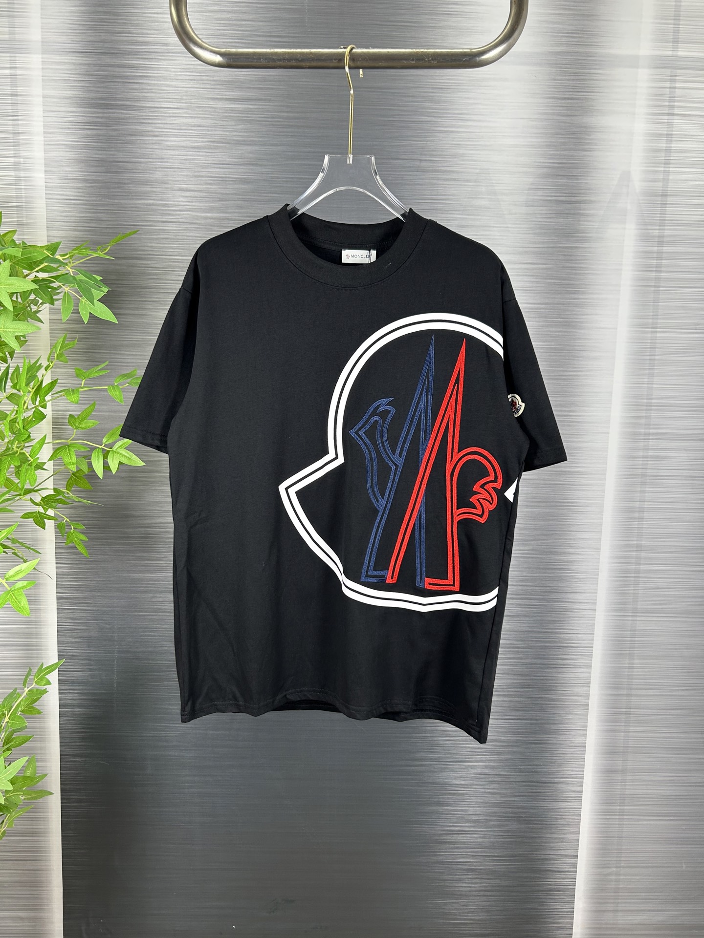 (Versión de especificaciones originales de alta gama) MONCLER 25Fw Camiseta de manga corta de alta gama 320G con logo b…