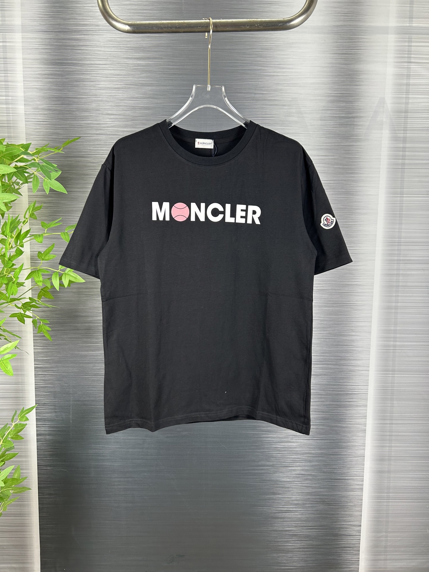 (Versión de especificaciones originales de alta gama) MONCLER 25Fw Camiseta de manga corta de alta gama 320G con logo e…