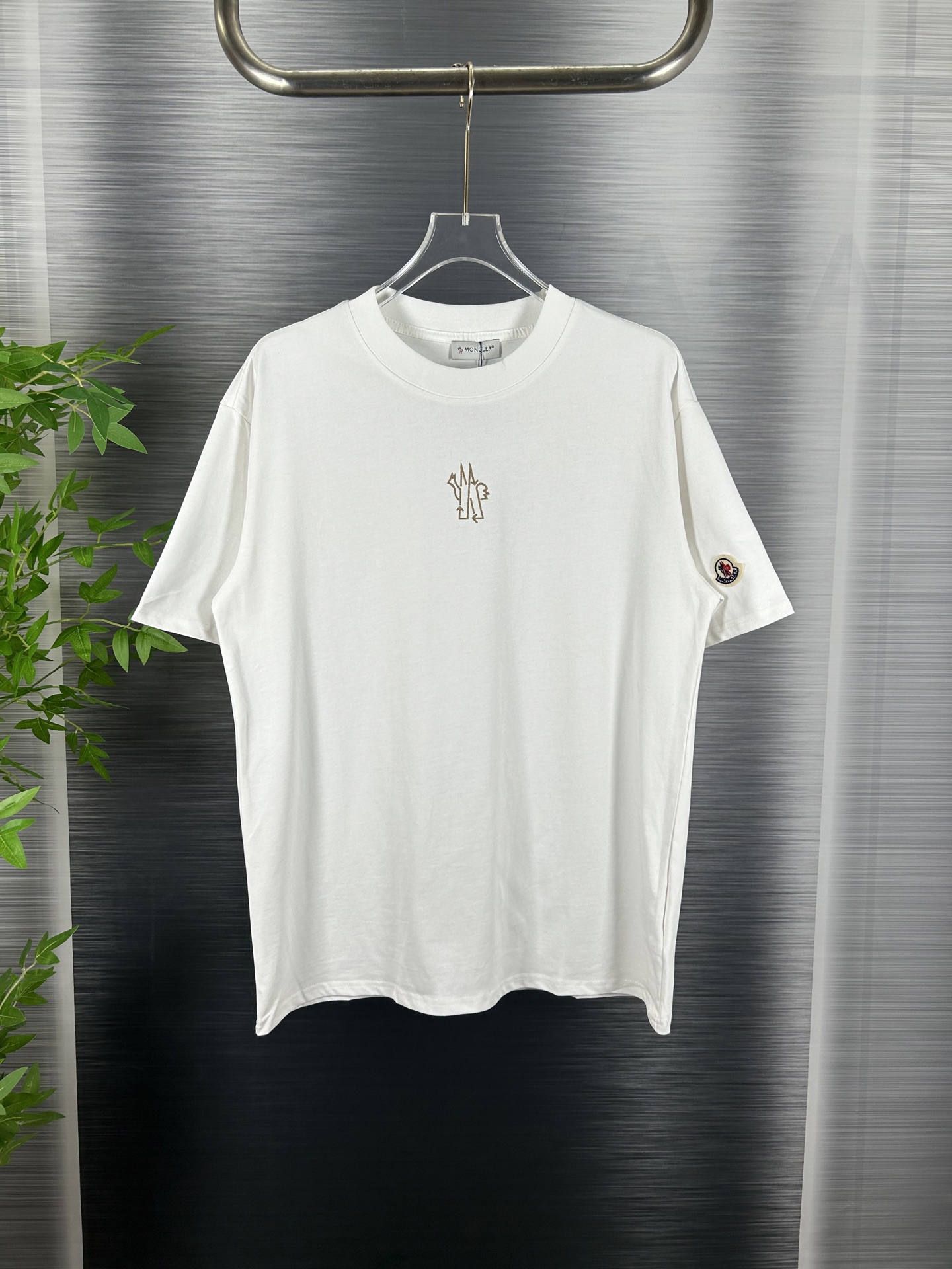 (Versión de especificaciones originales de alta gama) MONCLER 25Fw Camiseta de manga corta de alta gama 320G con logo b…