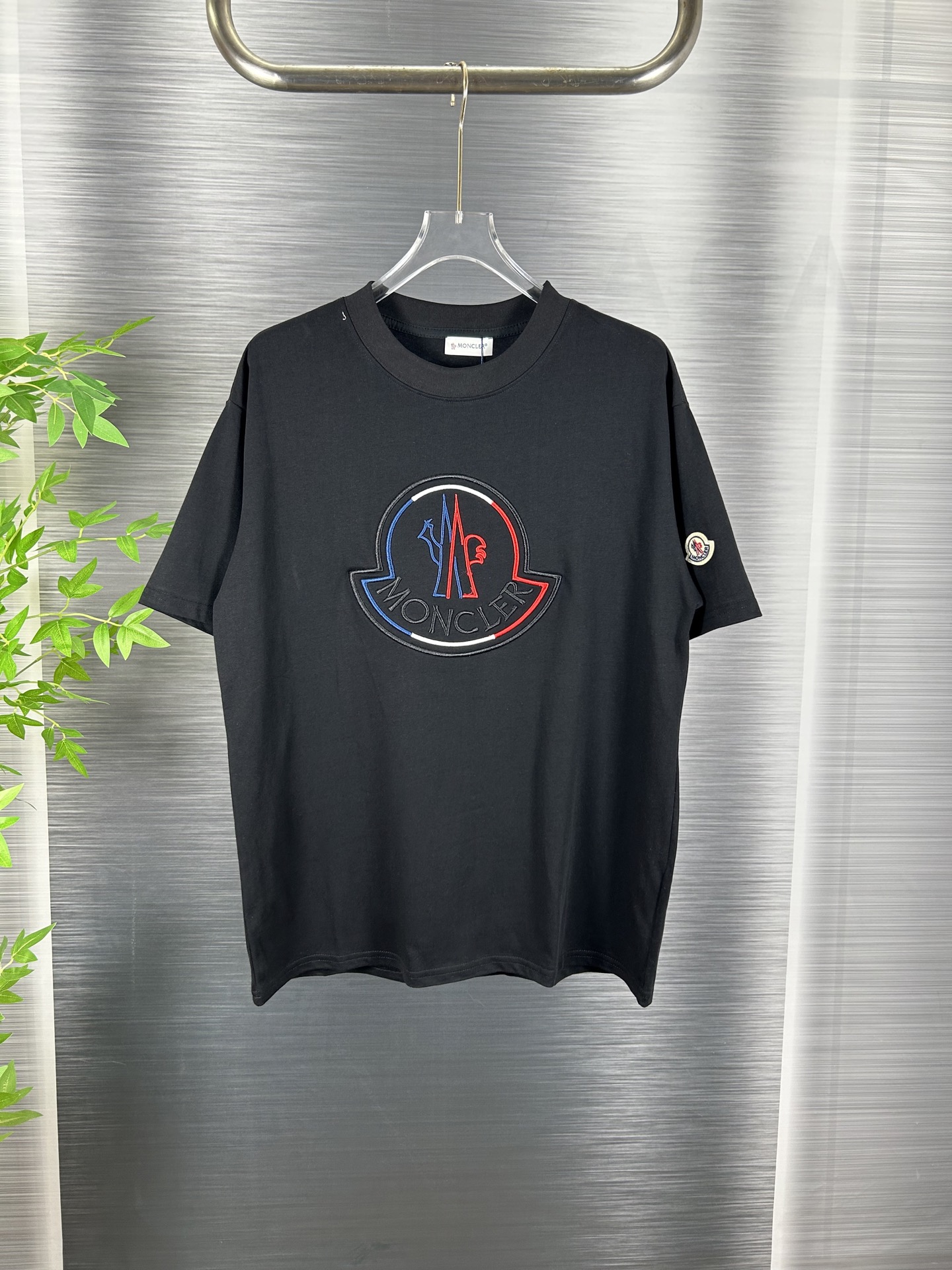 (Versión de especificaciones originales de alta gama) MONCLER 25Fw Camiseta de manga corta de alta gama 320G con logo b…