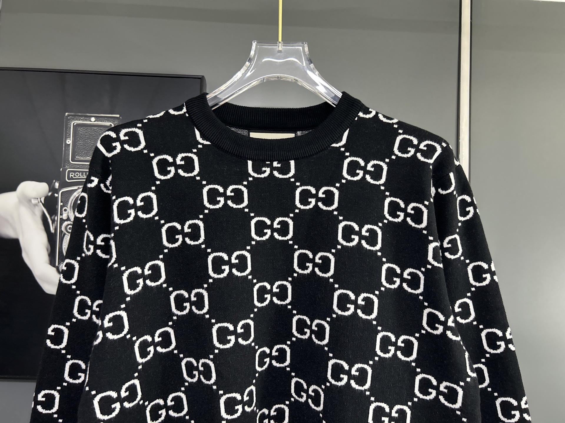 Gucci Black Knitwear Jersey Sweatshirt with GG Pattern 6 i1756481583676 148 0 4