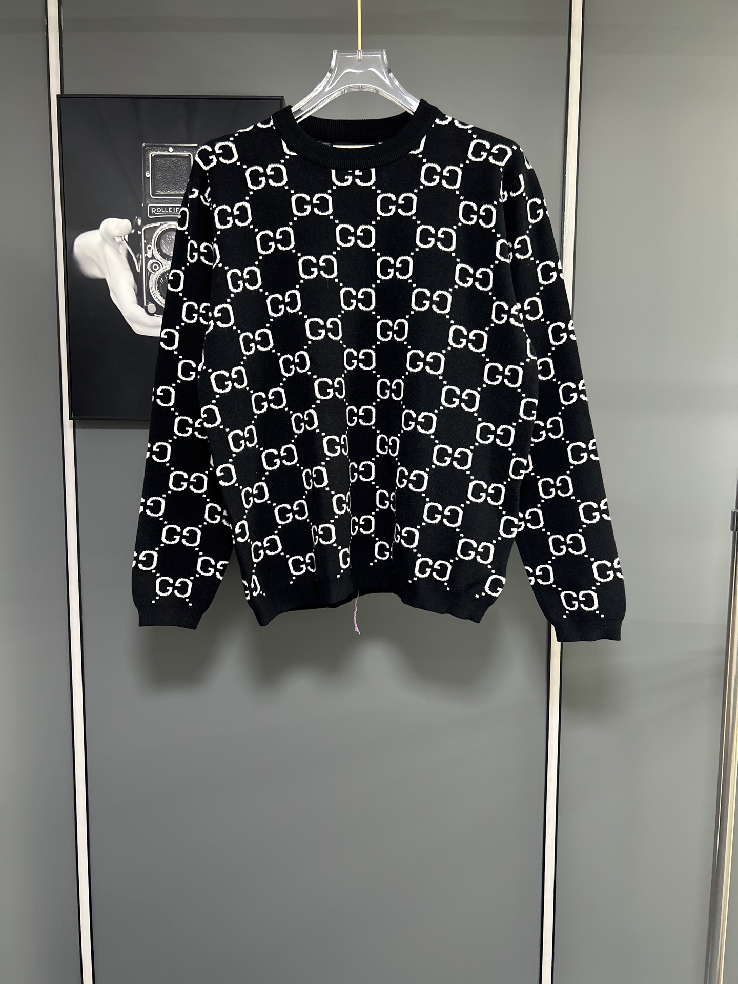 Gucci Black Knitwear Jersey Sweatshirt with GG Pattern 2 i1756481583964 7976 0 0