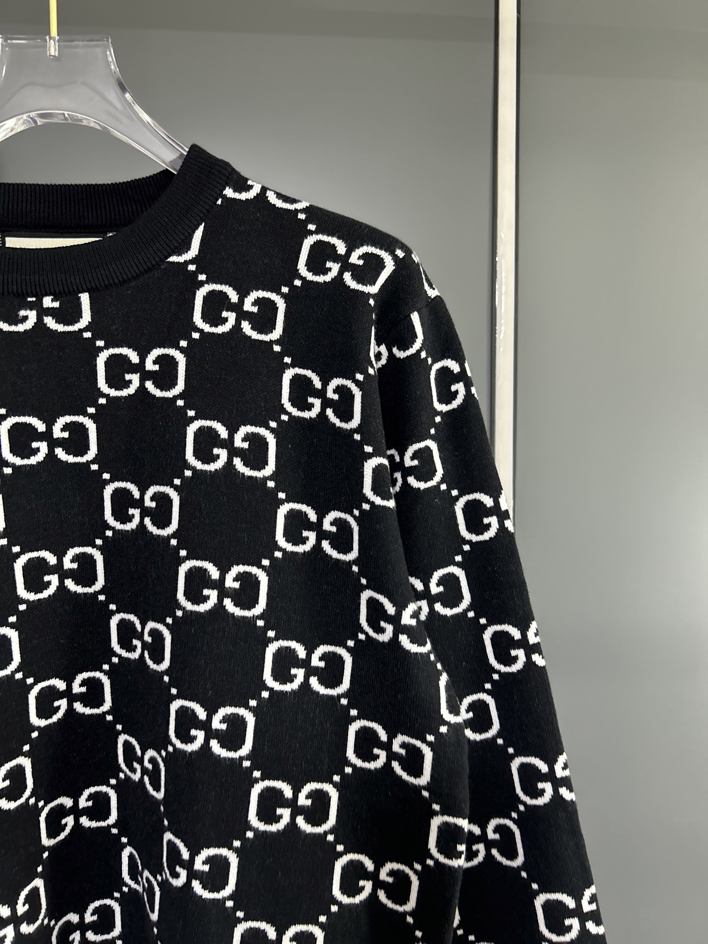 Gucci Black Knitwear Jersey Sweatshirt with GG Pattern 8 i1756481585256 1516 0 6