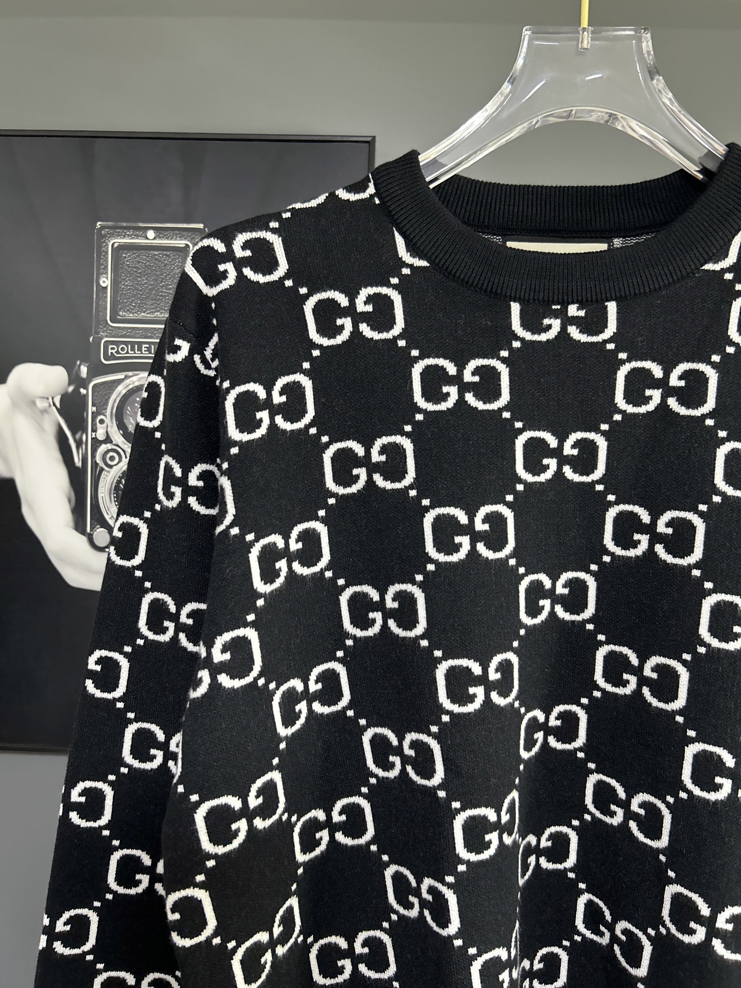 Gucci Black Knitwear Jersey Sweatshirt with GG Pattern 7 i1756481585354 1888 0 5