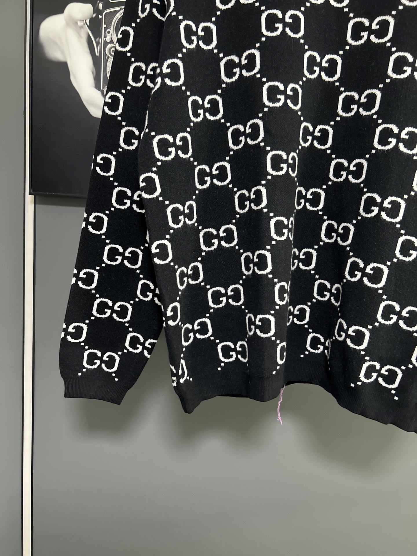 Gucci Black Knitwear Jersey Sweatshirt with GG Pattern 9 i1756481585383 3108 0 7