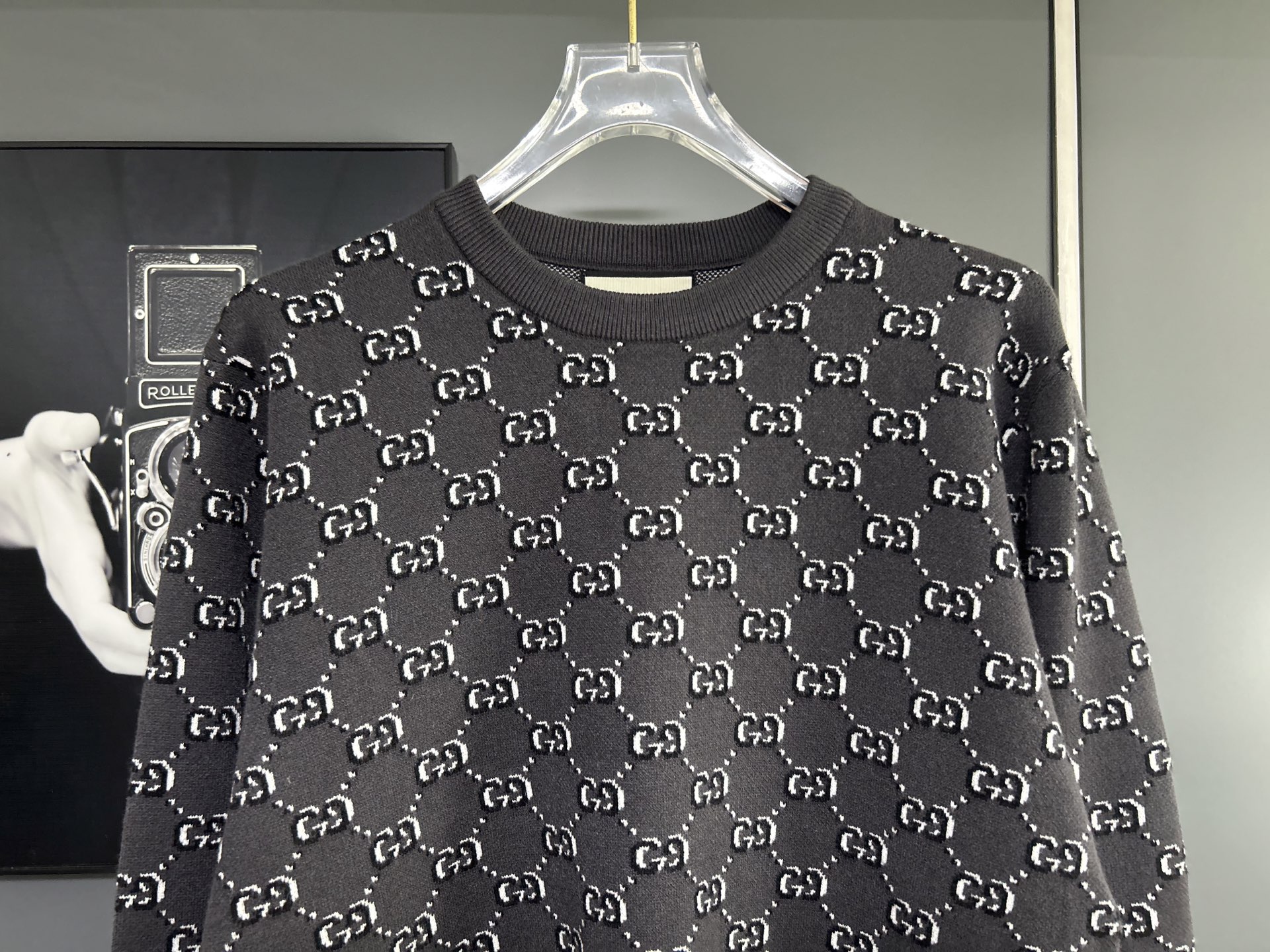 Gucci Grey Knitwear All-Over GG Logo Sweater Wool Blend Long Sleeve Pullover 7 i1756481734611 6952 0 5