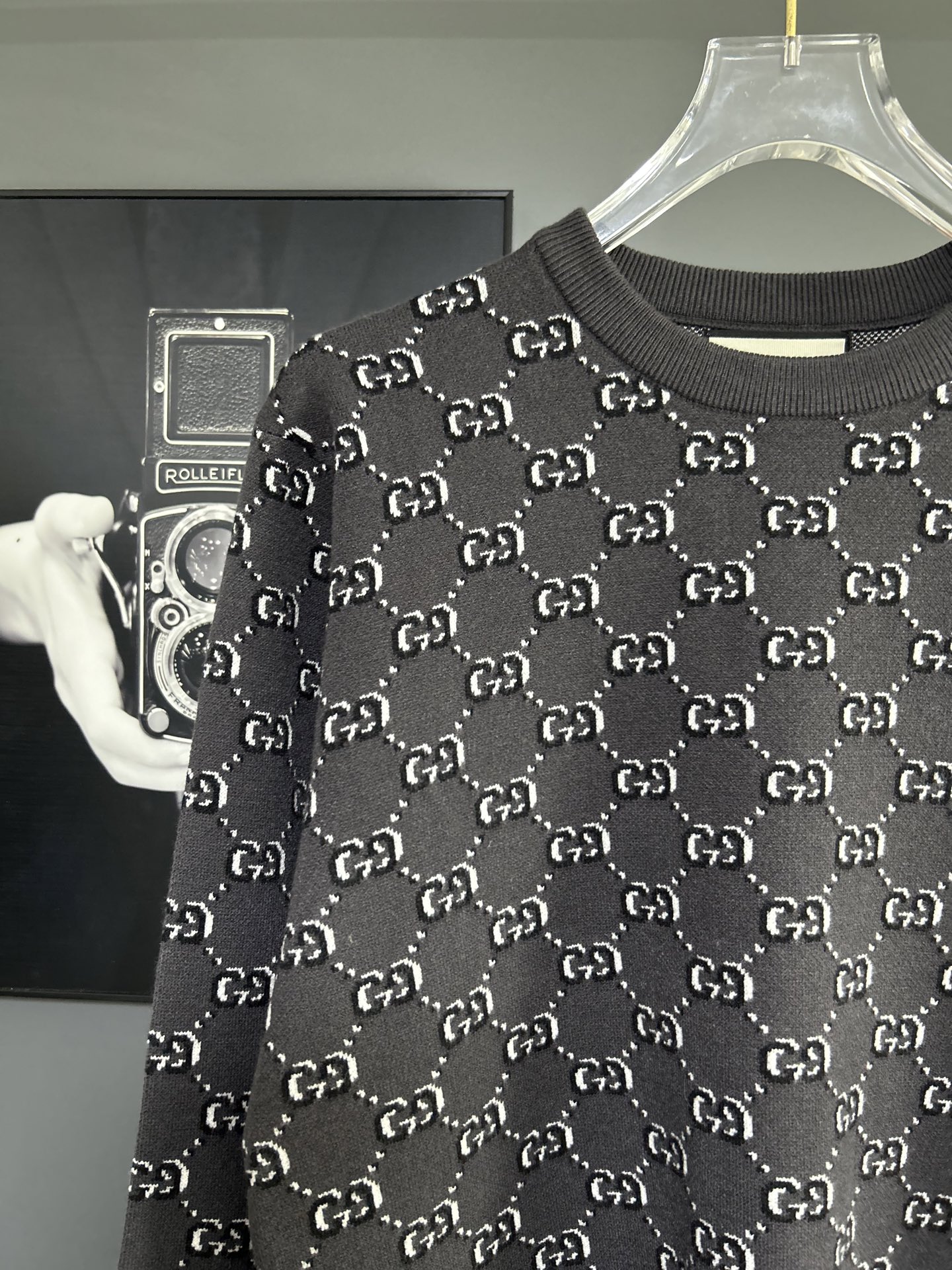 Gucci Grey Knitwear All-Over GG Logo Sweater Wool Blend Long Sleeve Pullover 8 i1756481734751 2370 0 6