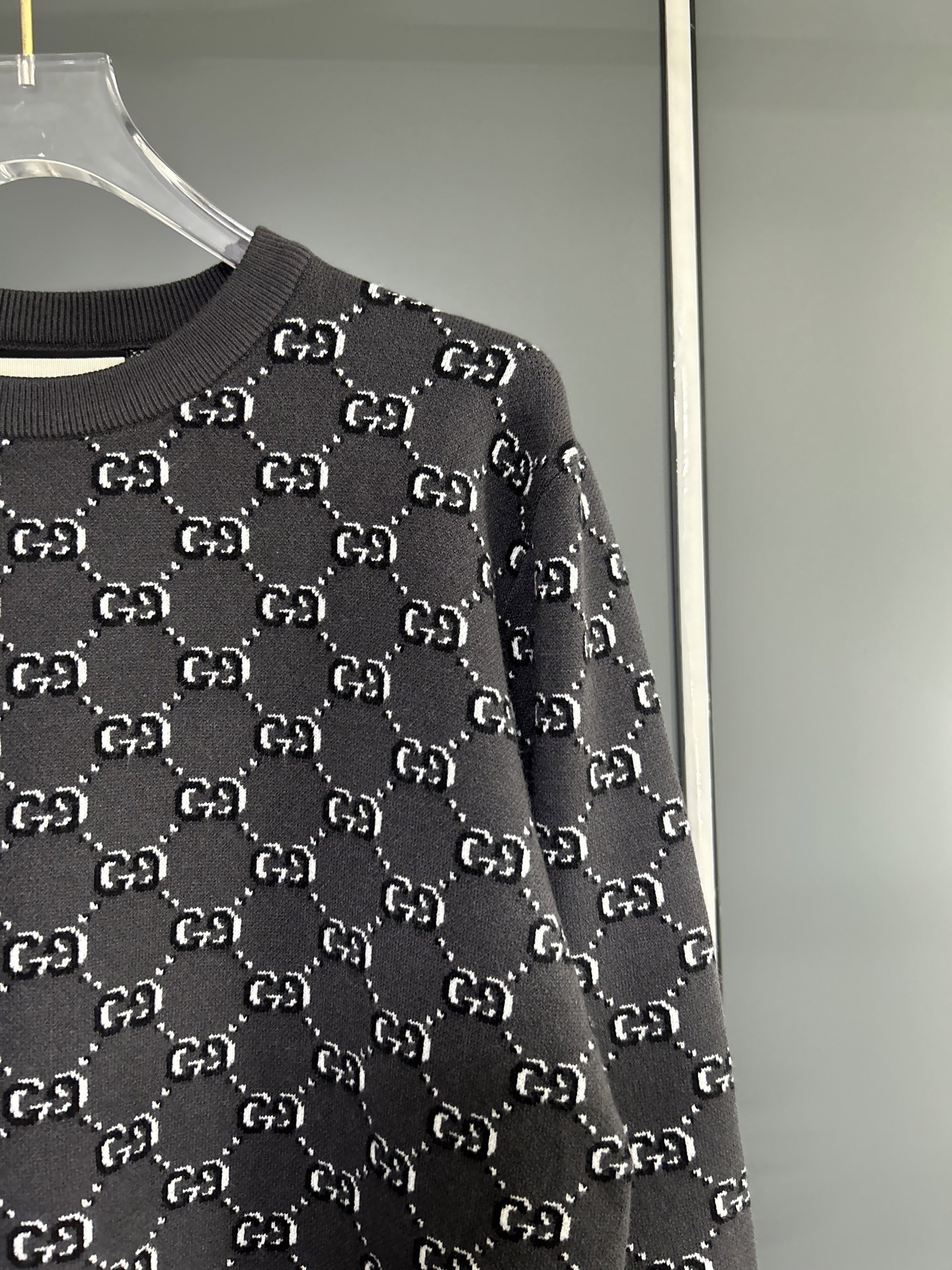 Gucci Grey Knitwear All-Over GG Logo Sweater Wool Blend Long Sleeve Pullover 9 i1756481736108 4643 0 7