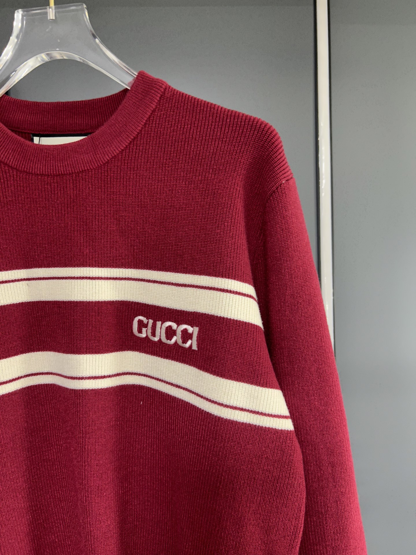 Gucci Stripe Knit Sweater Red Cotton Blend Jumper Pullover For Men 9 i1756482050060 29 0 7