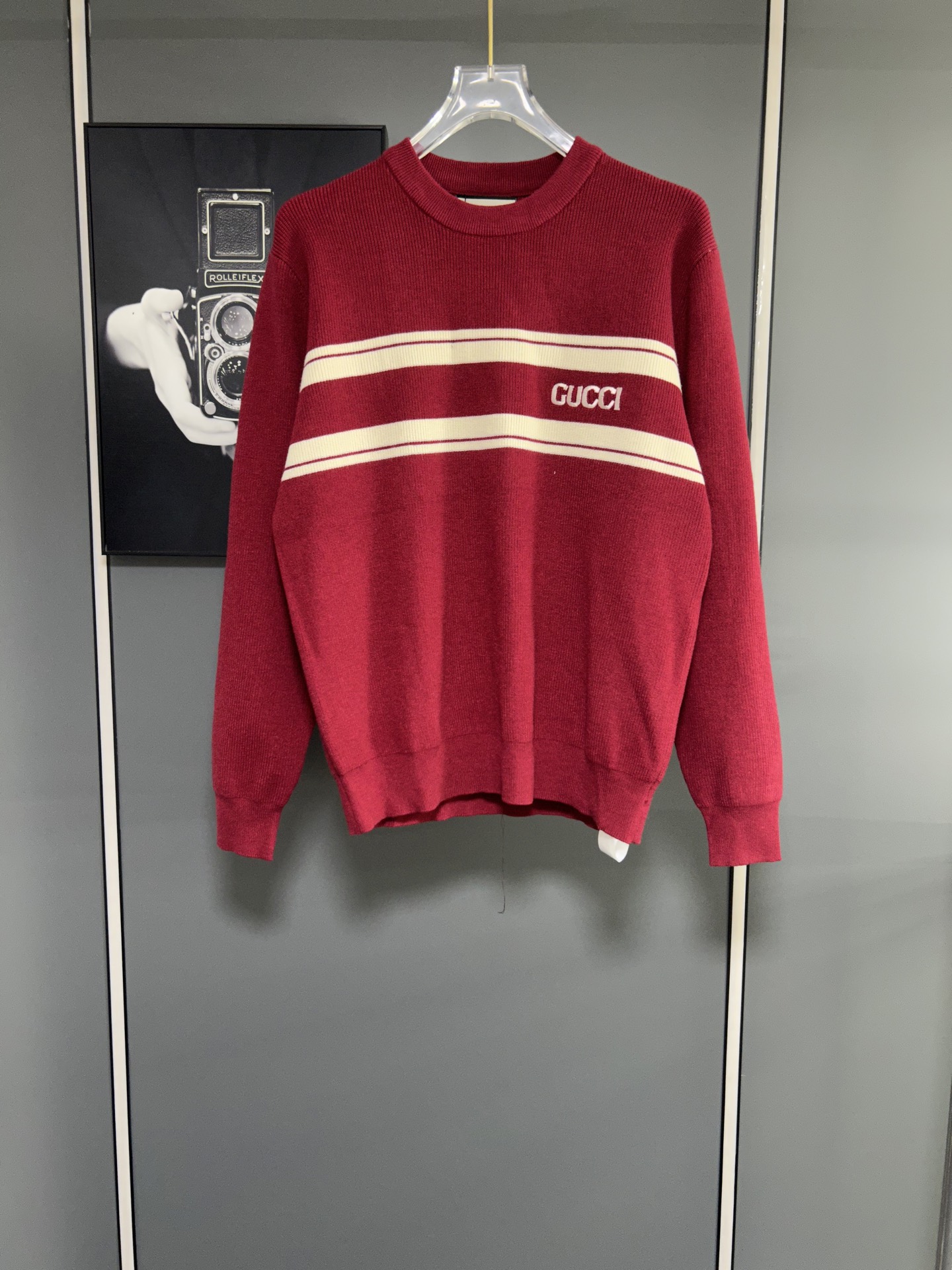 Gucci Stripe Knit Sweater Red Cotton Blend Jumper Pullover For Men 2 i1756482050160 2712 0 0