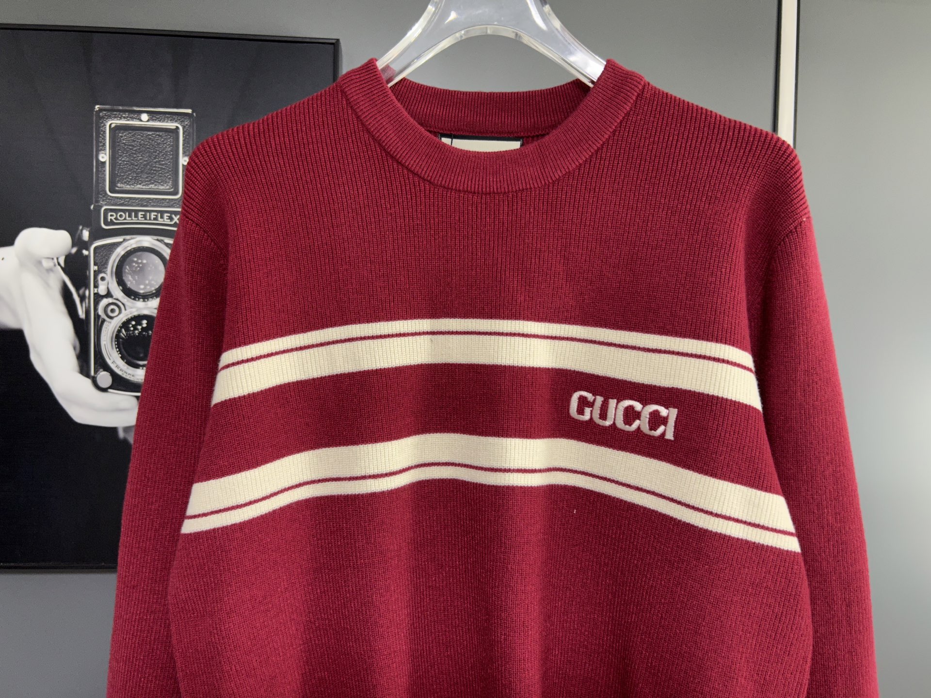 Gucci Stripe Knit Sweater Red Cotton Blend Jumper Pullover For Men 8 i1756482051482 8098 0 6