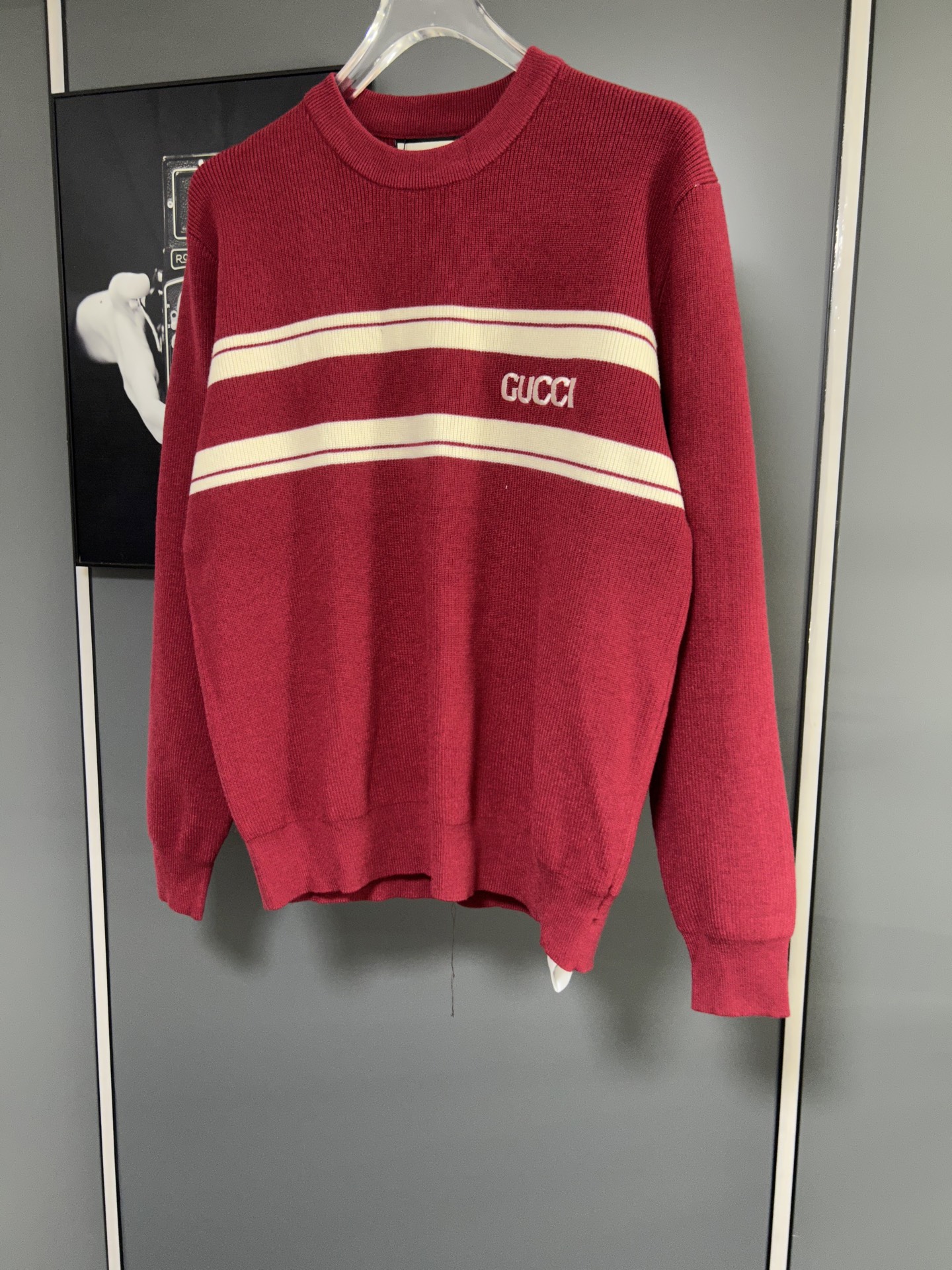 Gucci Stripe Knit Sweater Red Cotton Blend Jumper Pullover For Men 4 i1756482051534 1206 0 2
