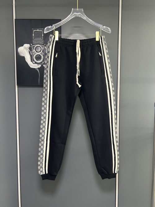 Gucci 2025 Fall/Winter Embroidered Logo Sweatpants - Black, High-Density Cotton 1 Gucci 2025 Fall/Winter Embroidered Logo Sweatpants - Black, High-Density Cotton