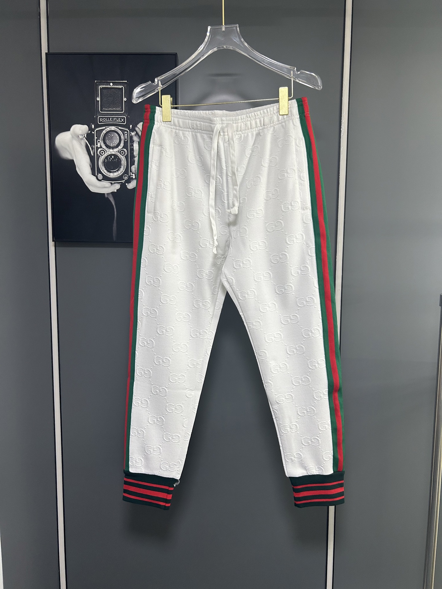 Gucci Classic Full Printed Webbing Logo Trousers High-Quality Pants