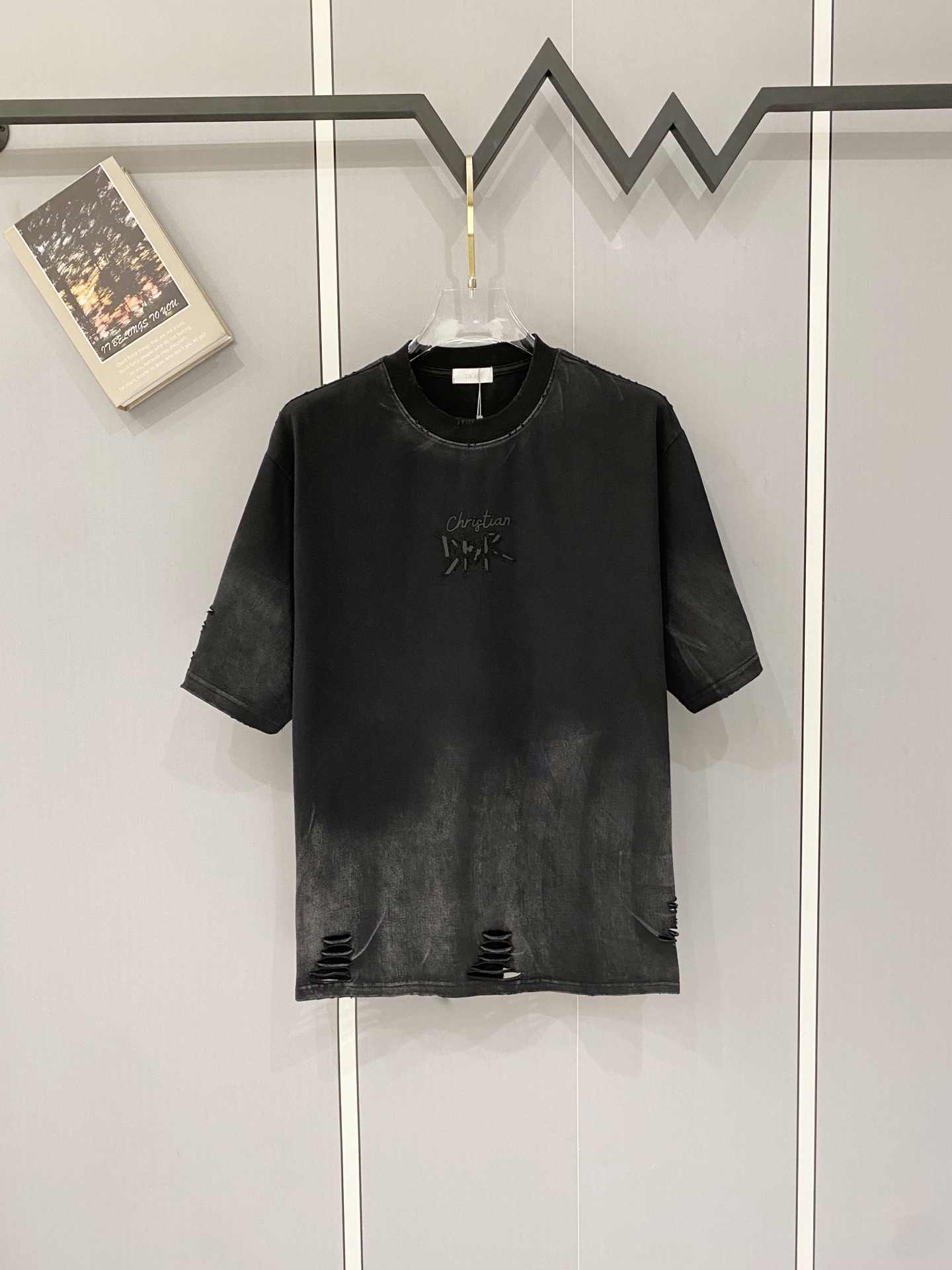 P115 2026 Primavera y verano DIor Dior nivel de mostrador artesanía pesada desgastado lavado viejo bordado clásico vera…