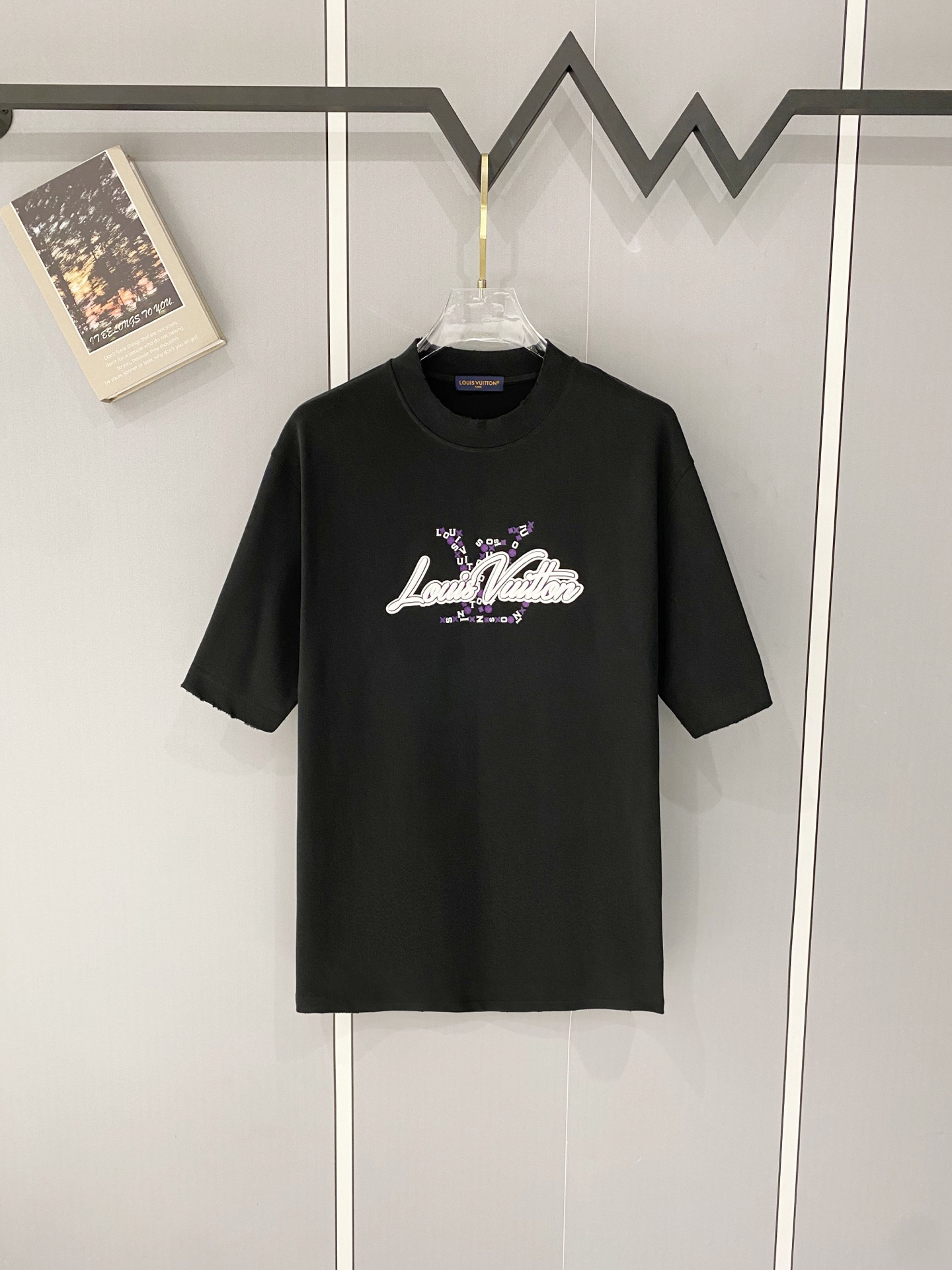 P95 Louis Vuitton Lv logo 2026 nueva primavera camiseta de manga corta de 380 gramos con diseño de cuello redondo alto,…