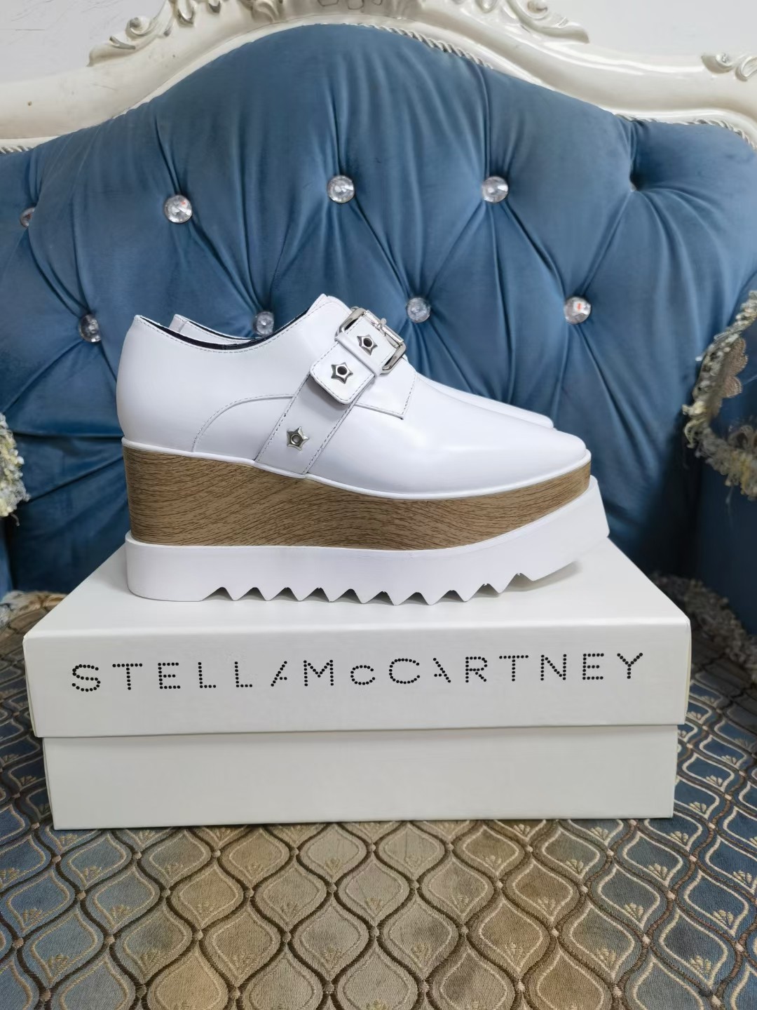 NO:260574,【High version】Real shot of Stella Mccartney thick-soled casual shoes, fabric cowhide, inner sheepskin, upgraded water transfer sole, comfortable to wear. Heel height 8 cm, size 34-40, pickup, sponge shoes, cartier, cowhide, sheepskin19860909【高版本】实拍Stella Mccartney厚底休闲单鞋 面料牛皮,内里羊皮,升级版水转印大底,穿着舒适度. 跟高8厘米,码数34-40,拿货,松糕鞋,cartier,cowhide,sheepskin,Women's Shoes