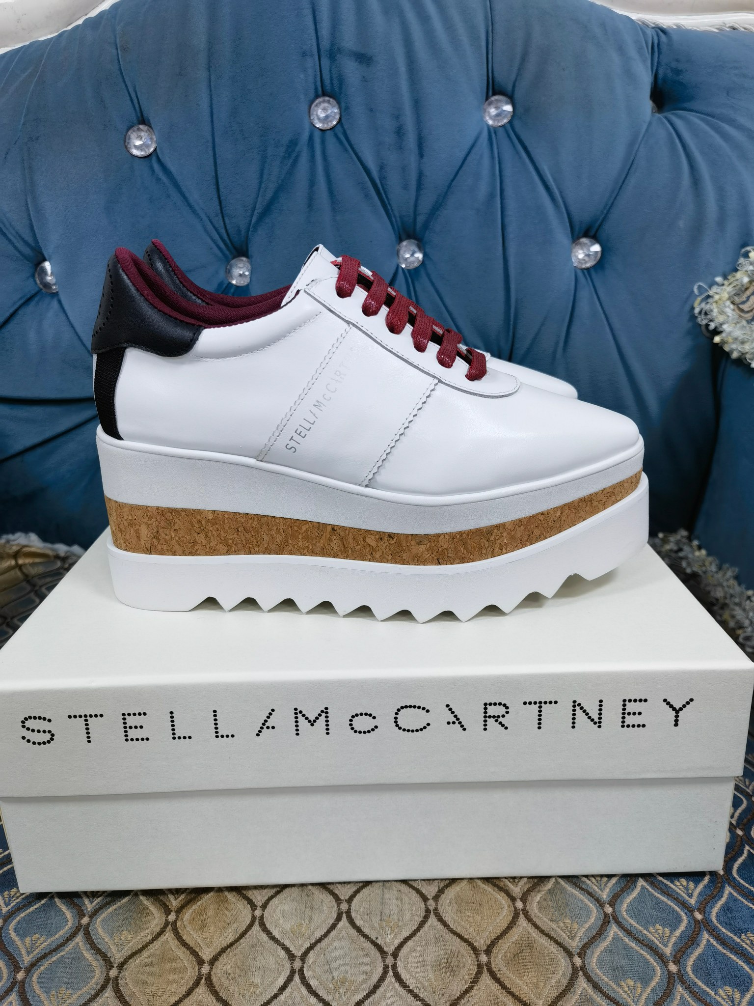 NO:260592,【New style】Real shot of Stella Mccartney thick-soled casual shoes, heel height 8 cm, size 34-40, pickup, sponge shoes, cartier19860909【新款】实拍Stella Mccartney厚底休闲单鞋 跟高8厘米,码数34-40,拿货,松糕鞋,cartier,Women's Shoes