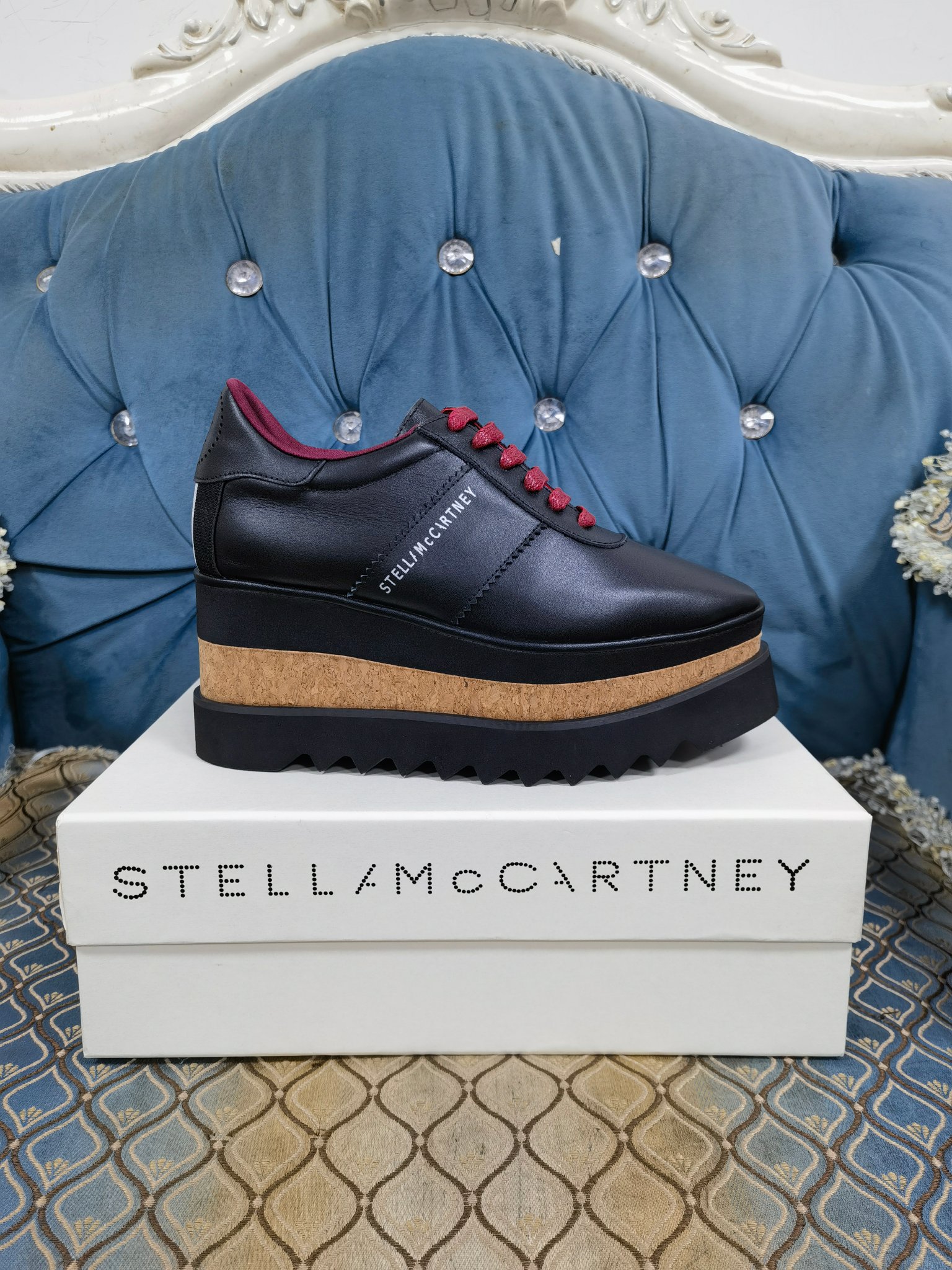 NO:260593,【New style】Real shot of Stella Mccartney thick-soled casual shoes, cowhide, sheepskin, heel height 8 cm, size 34-40, purchase, sponge shoes, cartier, cowhide, sheepskin19860909【新款】实拍Stella Mccartney厚底休闲单鞋 ,牛皮面羊皮里, 跟高8厘米,码数34-40,拿货,松糕鞋,cartier,cowhide,sheepskin,Women's Shoes