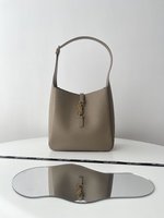 Fashion
 Yves Saint Laurent Crossbody & Shoulder Bags Grey Lychee Pattern All Copper Cowhide Underarm