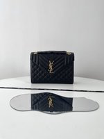 Yves Saint Laurent Crossbody & Shoulder Bags Black Gold Hardware Cowhide Envelope Chains