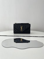 2023 AAA Replica uk 1st Copy
 Yves Saint Laurent Cheap
 Crossbody & Shoulder Bags Black Gold Hardware Cowhide Envelope Chains