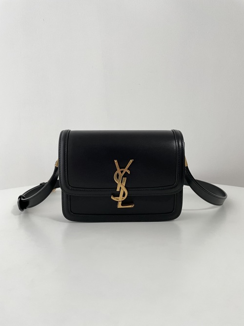 Saint Laurent Solferino Small Box Bag in Smooth Black Leather with Gold Hardware 1 Saint Laurent Solferino Small Box Bag in Smooth Black Leather with Gold Hardware