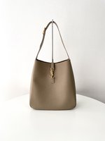 Luxury Cheap
 Yves Saint Laurent Crossbody & Shoulder Bags Grey Lychee Pattern All Copper Cowhide Underarm