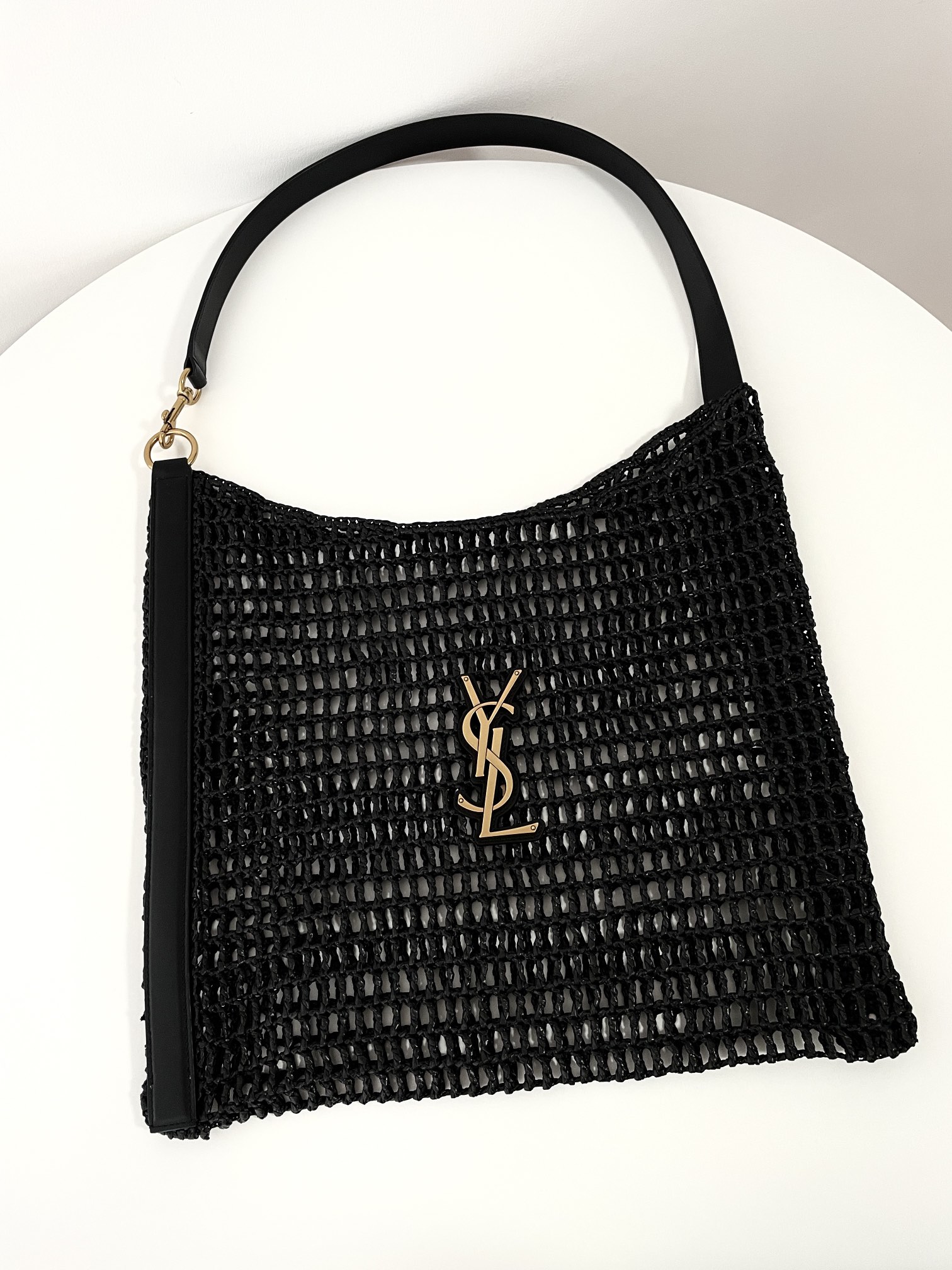 Yves Saint Laurent Crossbody & Shoulder Bags Gold Openwork Raffia Straw Woven Weave Summer Collection